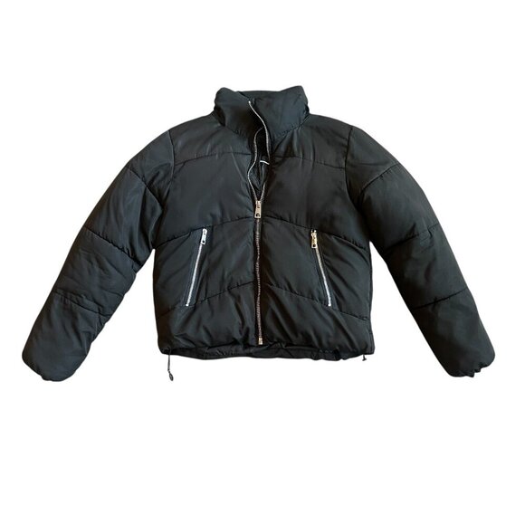 Deluc 5315D Black Puffer Coat Zip-Down Pockets Jacket Cozy Size XS Women's - Picture 1 of 11